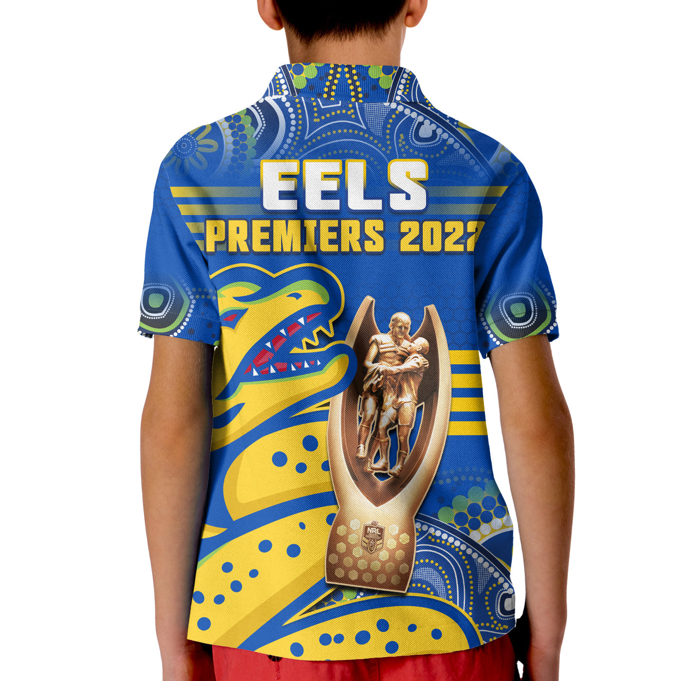 Parramatta Rugby Polo Shirt Eels Premiers 2022 Indigenous Artsy - Vibe Hoodie Shop