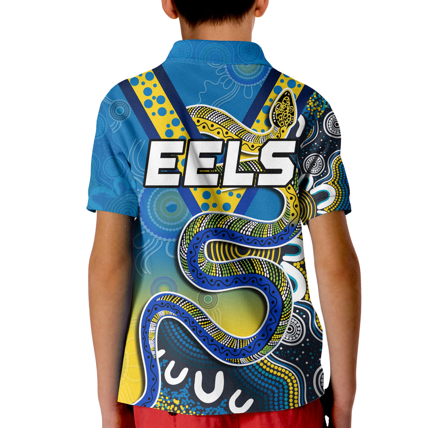 Eels Rugby Polo Shirt Aboriginal Art Sporty Style - Vibe Hoodie Shop