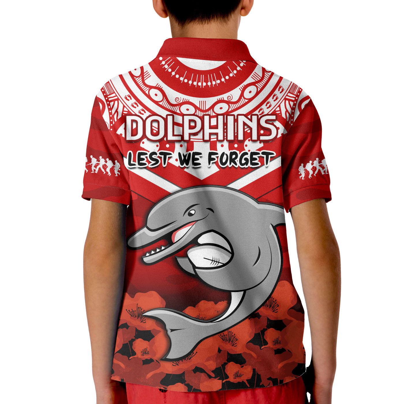 dolphins-rugby-anzac-2023-polo-shirt-kid-dots-poppy-mix-camouflage-lest-we-forget