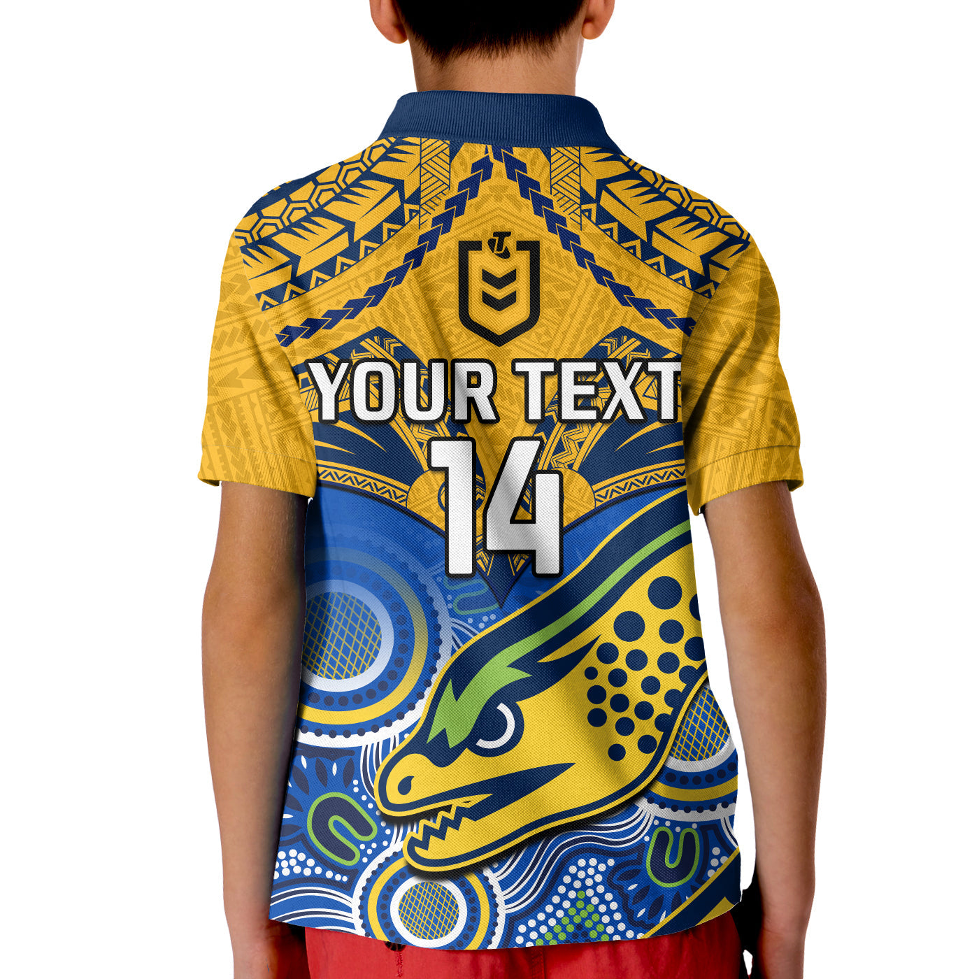 (Custom Text And Number) Parramatta Rugby 2023 Polo Shirt Go Eels Polynesian Mix Indigenous Art - Vibe Hoodie Shop