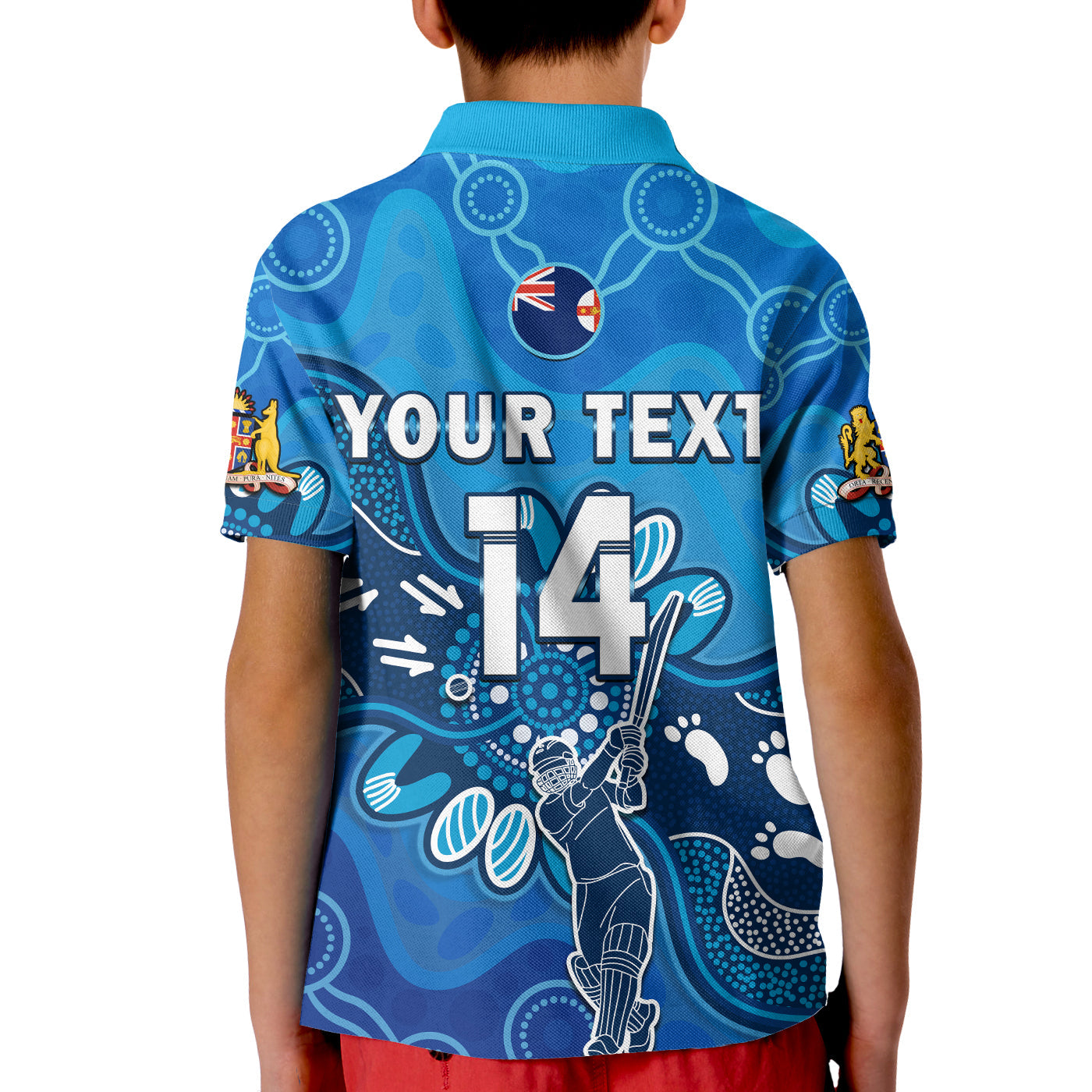 (Custom Text And Number) New South Wales Cricket Polo Shirt NSW 2022 Aboriginal Art - Vibe Hoodie Shop