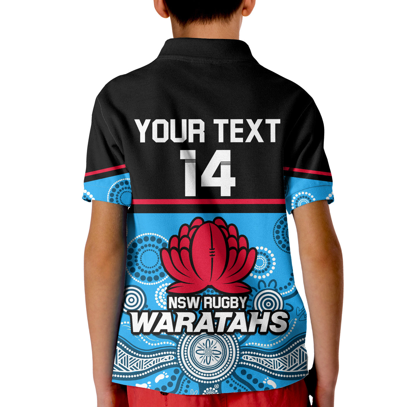 (Custom Text And Number) Waratahs Super Rugby 2023 Polo Shirt NSW Tahs Indigenous Art - Vibe Hoodie Shop