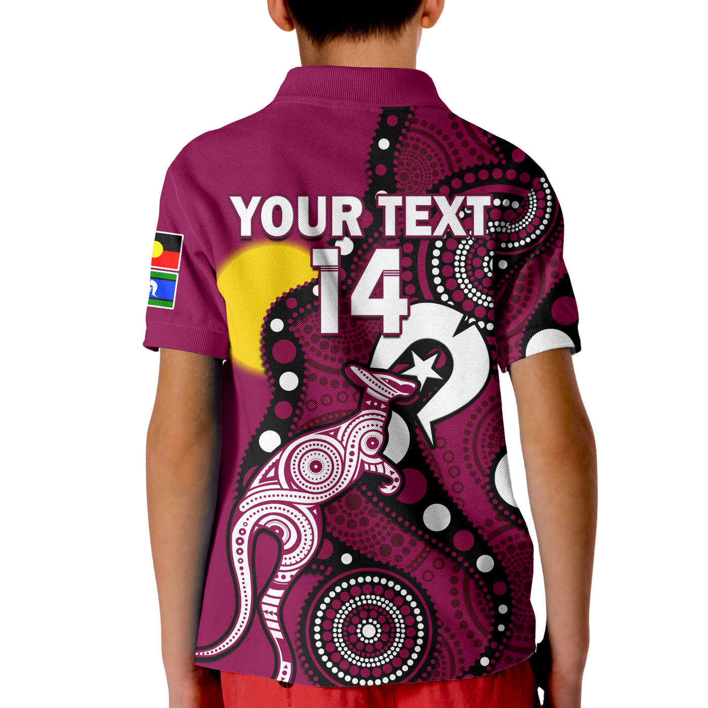 (Custom Text And Number) Maroons Rugby NAIDOC 2023 Polo Shirt QLD For Our Elders Indigenous Art - Vibe Hoodie Shop