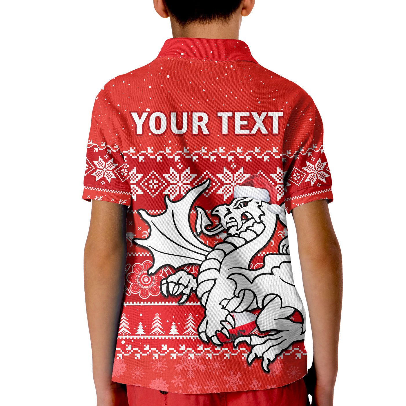 custom-personalised-dragons-rugby-polo-shirt-kid-indigenous-st-george-illawarra-merry-christmas