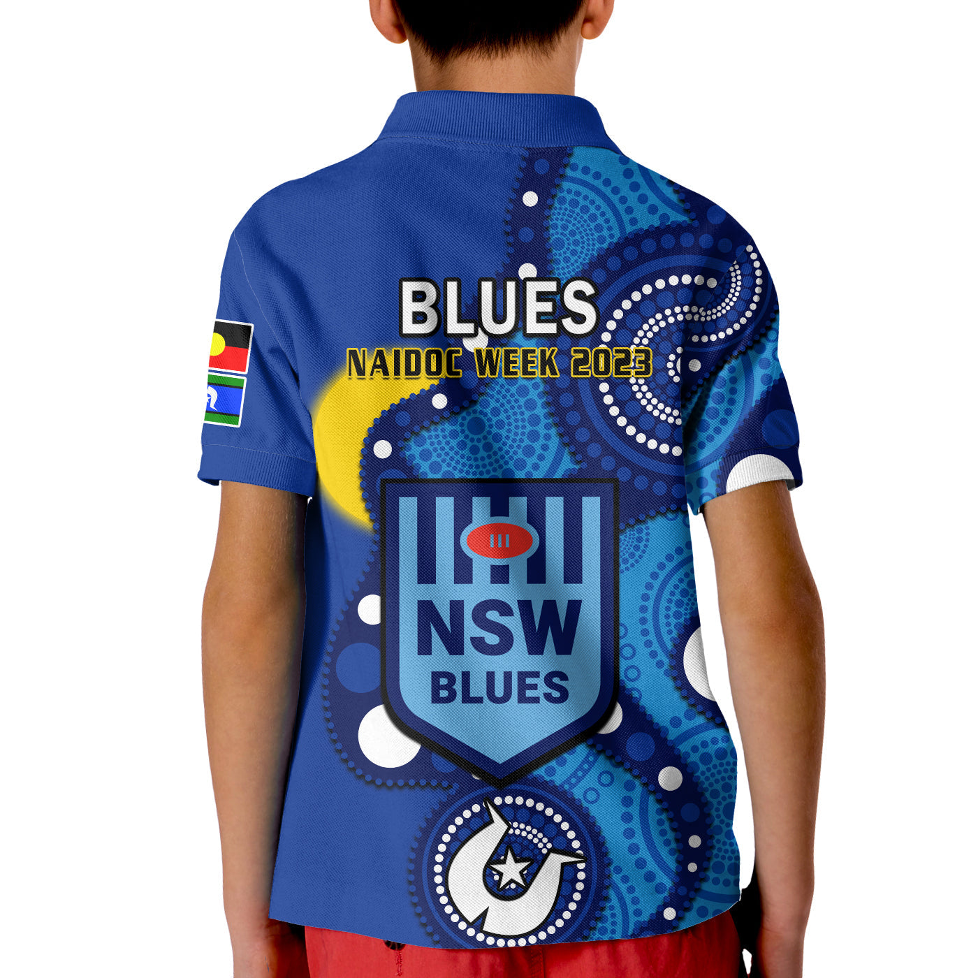 Blues Rugby NAIDOC 2023 Polo Shirt NSW For Our Elders Indigenous Art - Vibe Hoodie Shop