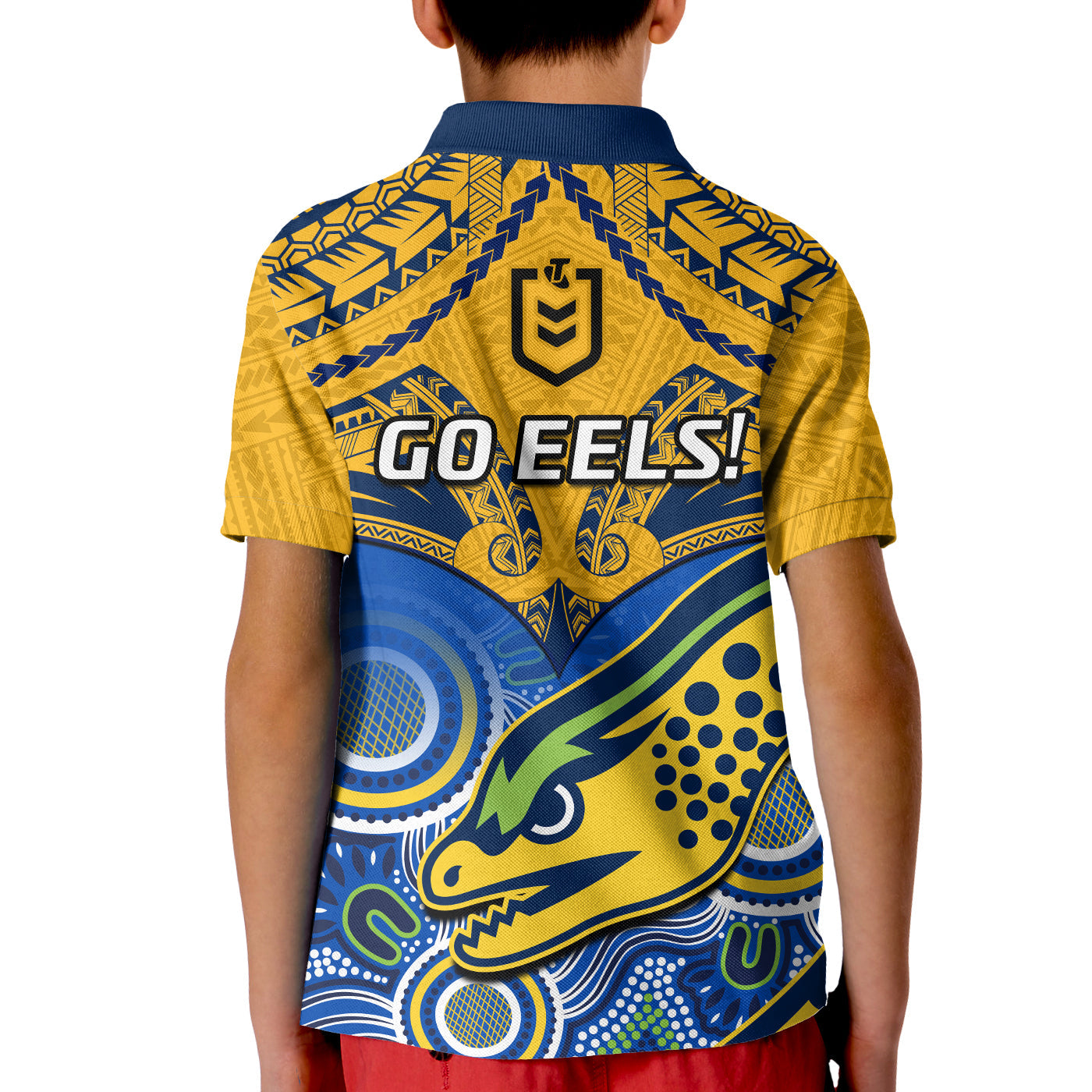 Parramatta Rugby 2023 Polo Shirt Go Eels Polynesian Mix Indigenous Art - Vibe Hoodie Shop