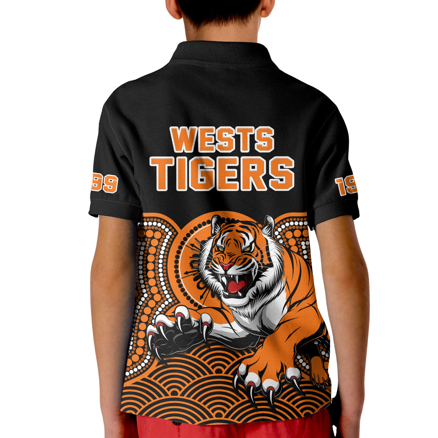 wests-tigers-rugby-polo-shirt-kid-indigenous-black-artsy