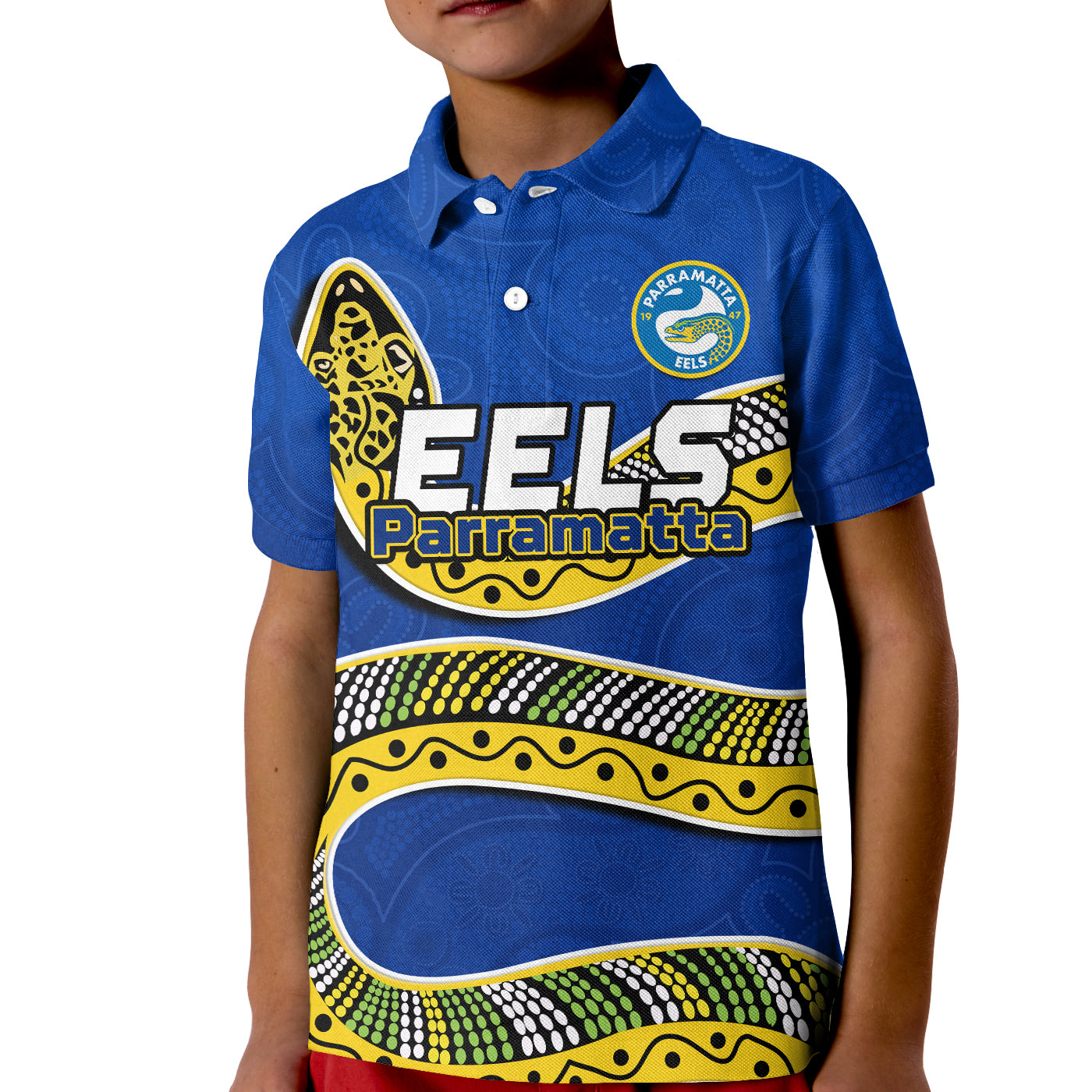 Eels Rugby Polo Shirt Aboriginal Art Simple Style - Vibe Hoodie Shop