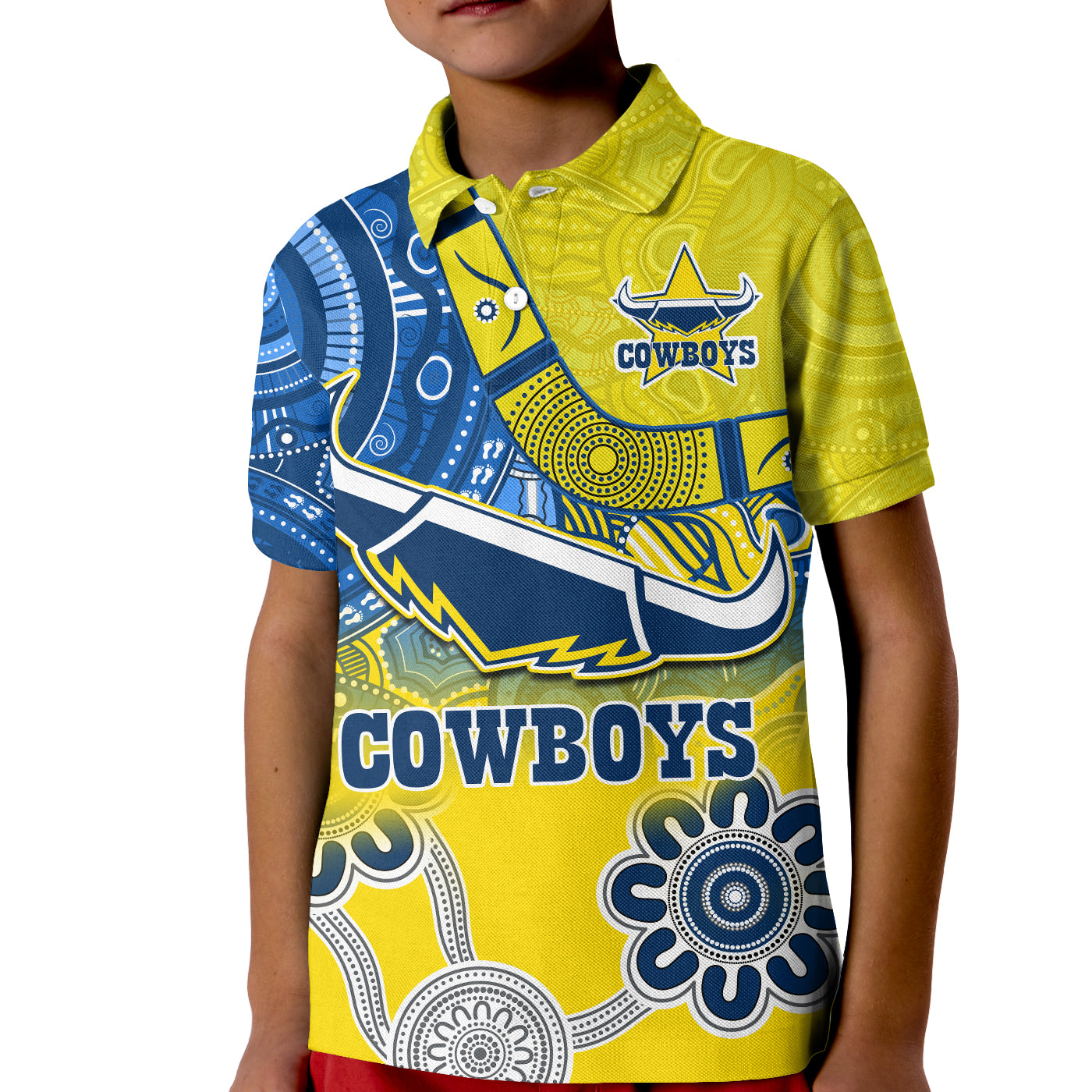 Cowboys Rugby Polo Shirt Aboriginal Boomerang Go Premiers North Queensland - Vibe Hoodie Shop