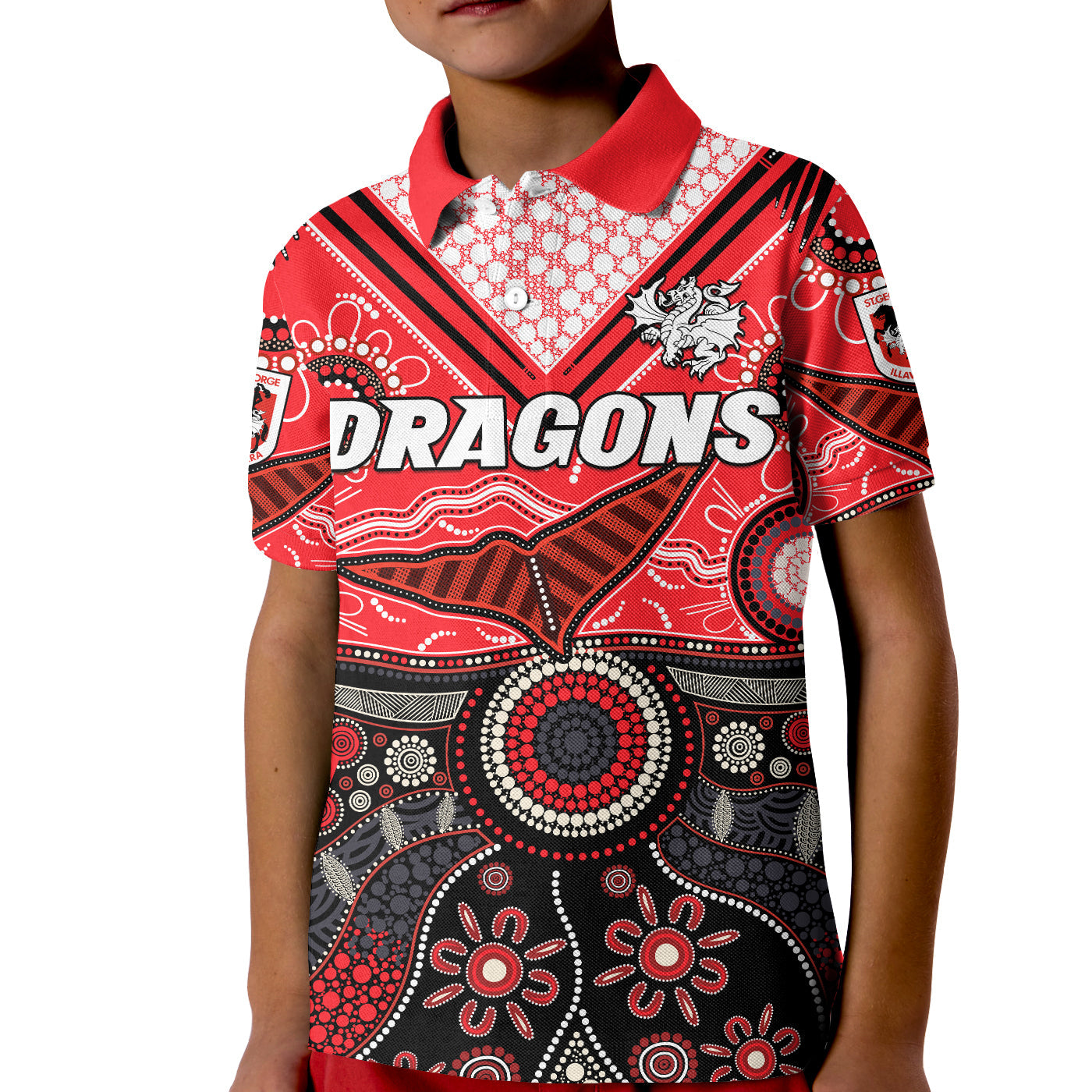 dragons-rugby-polo-shirt-kid-indigenous-pattern-artsy-version