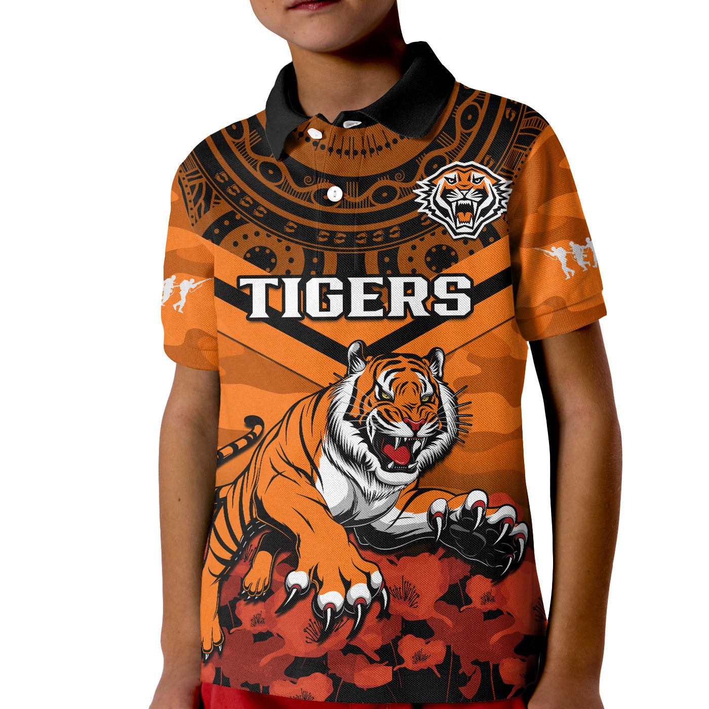 tigers-rugby-anzac-2023-rugby-polo-shirt-kid-camouflage-mix-indigenous