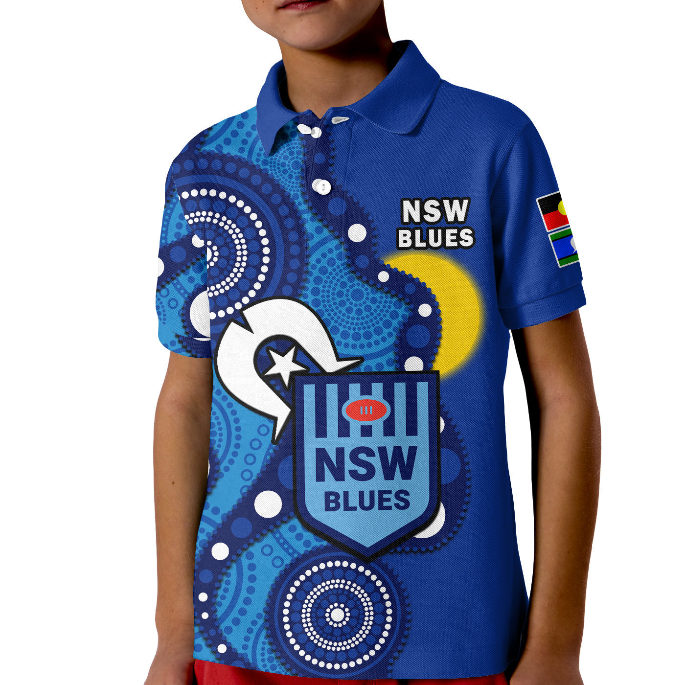 Blues Rugby NAIDOC 2023 Polo Shirt NSW For Our Elders Indigenous Art - Vibe Hoodie Shop