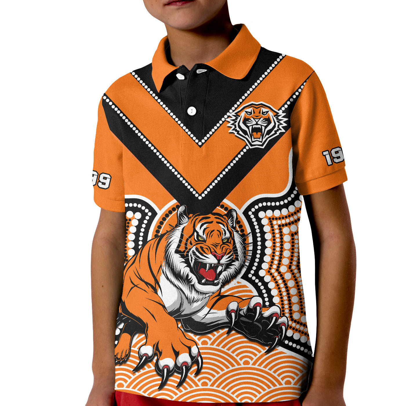 custom-text-and-number-wests-tigers-polo-shirt-kid-indigenous-artsy