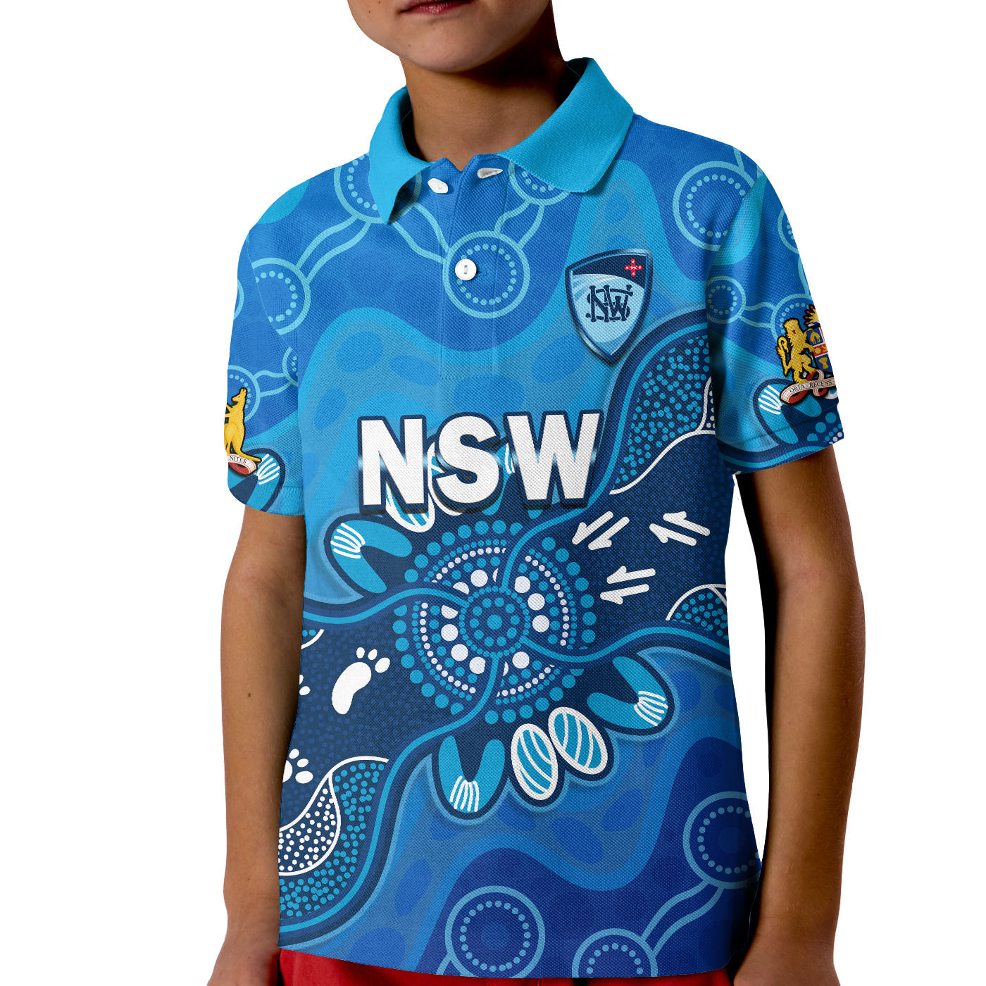 (Custom Text And Number) New South Wales Cricket Polo Shirt NSW 2022 Aboriginal Art - Vibe Hoodie Shop