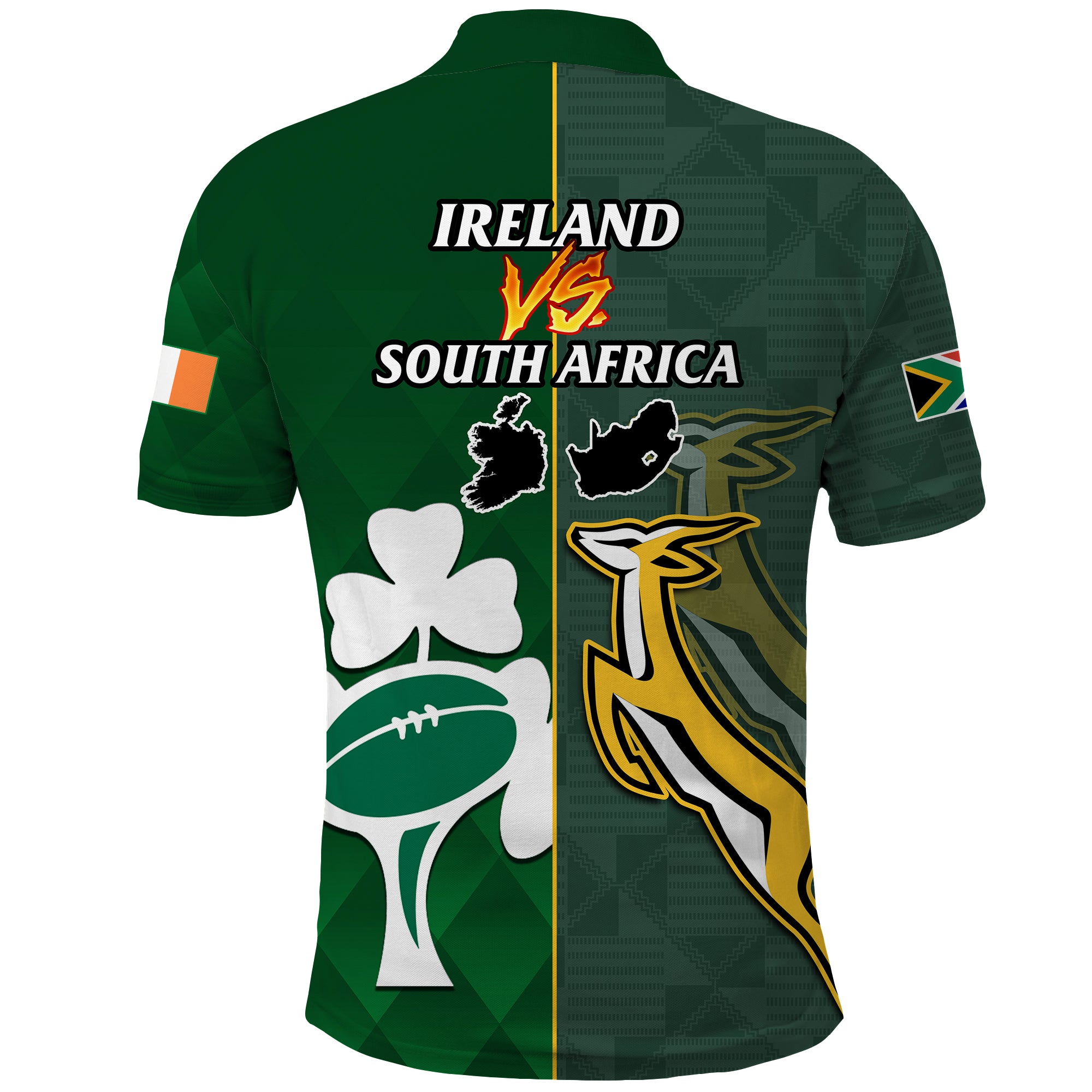 South Africa Combine Ireland Rugby Polo Shirt - Vibe Hoodie Shop