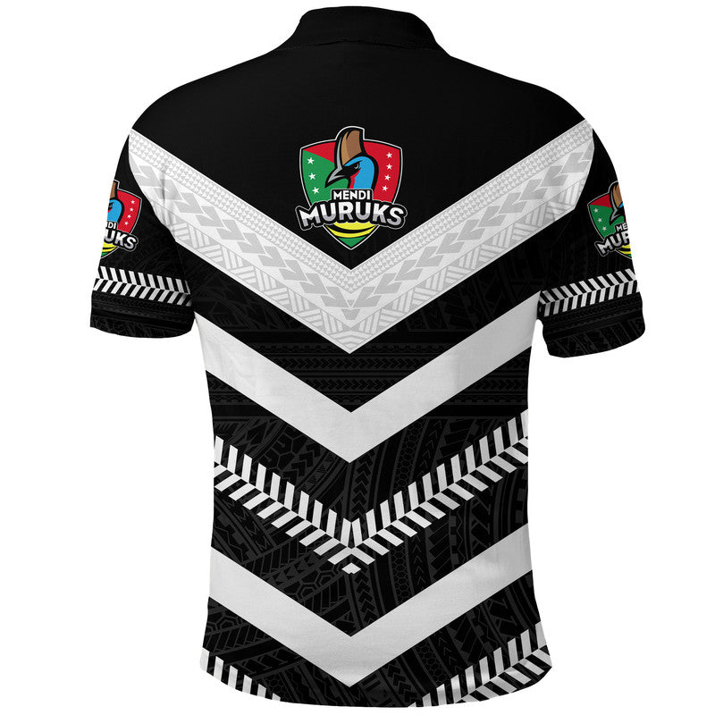 Papua New Guinea PRK Mendi Muruks Polo Shirt Rugby Polynesian Black NO.1 - Vibe Hoodie Shop