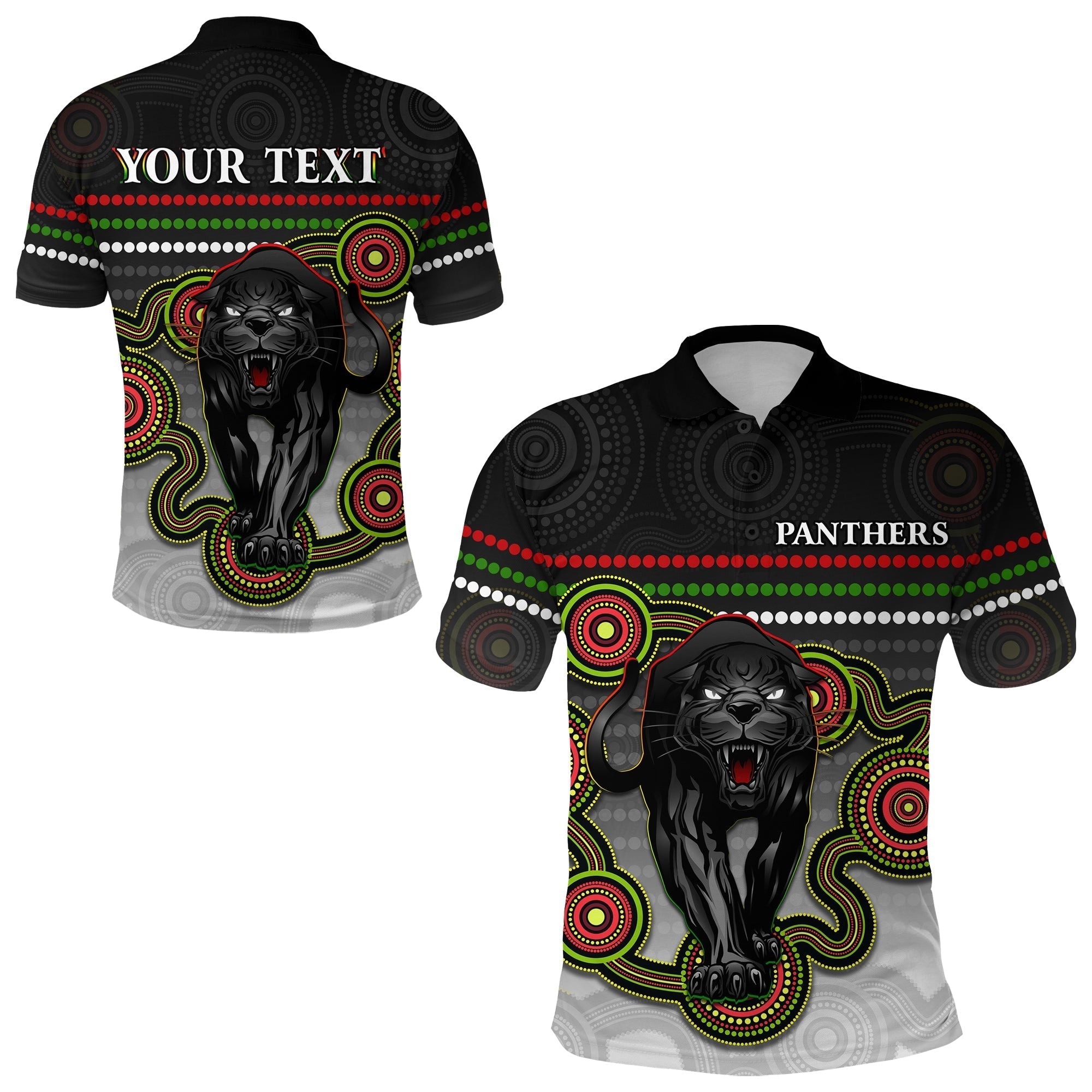 (Custom Personalised) Panthers Indigenous Polo Shirt Version White Alternate - Vibe Hoodie Shop