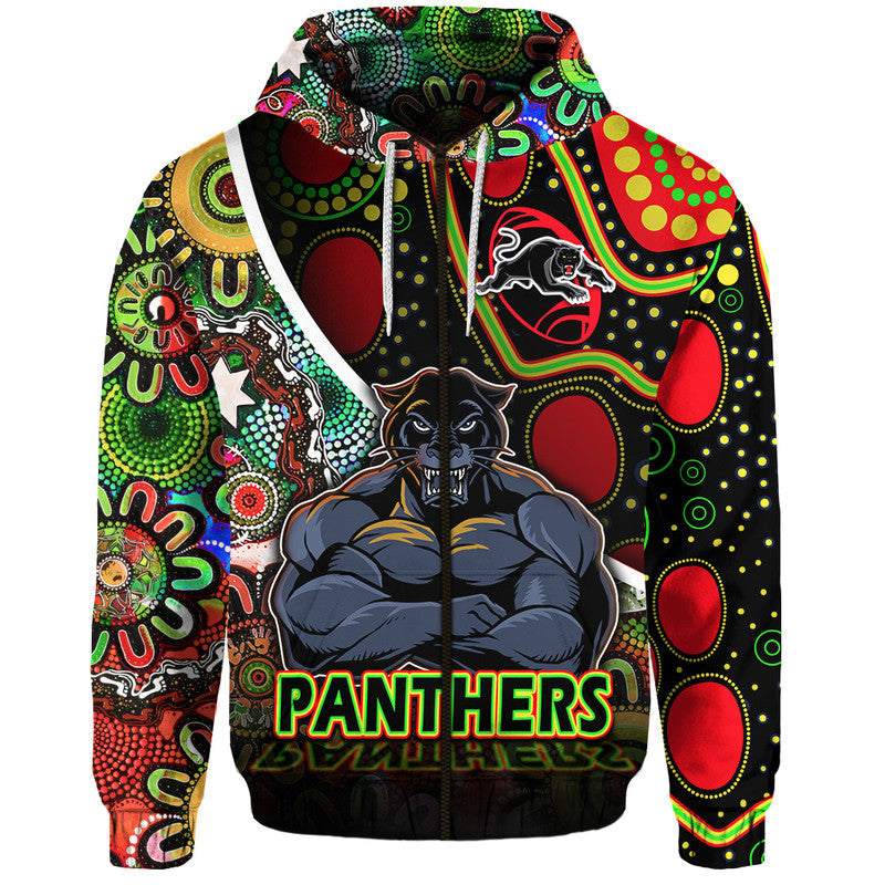 Penrith Panthers Zip Up And Pullover Hoodie Strong Panthers Legend With Special Aboriginal Style LT9 - Vibe Hoodie Shop
