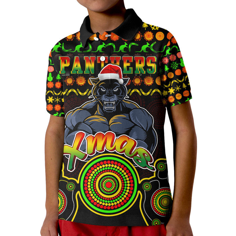 Custom Personalised Panthers Christmas Vibe With Aboriginal Dot Panting Style Polo Shirt LT9 - Vibe Hoodie Shop