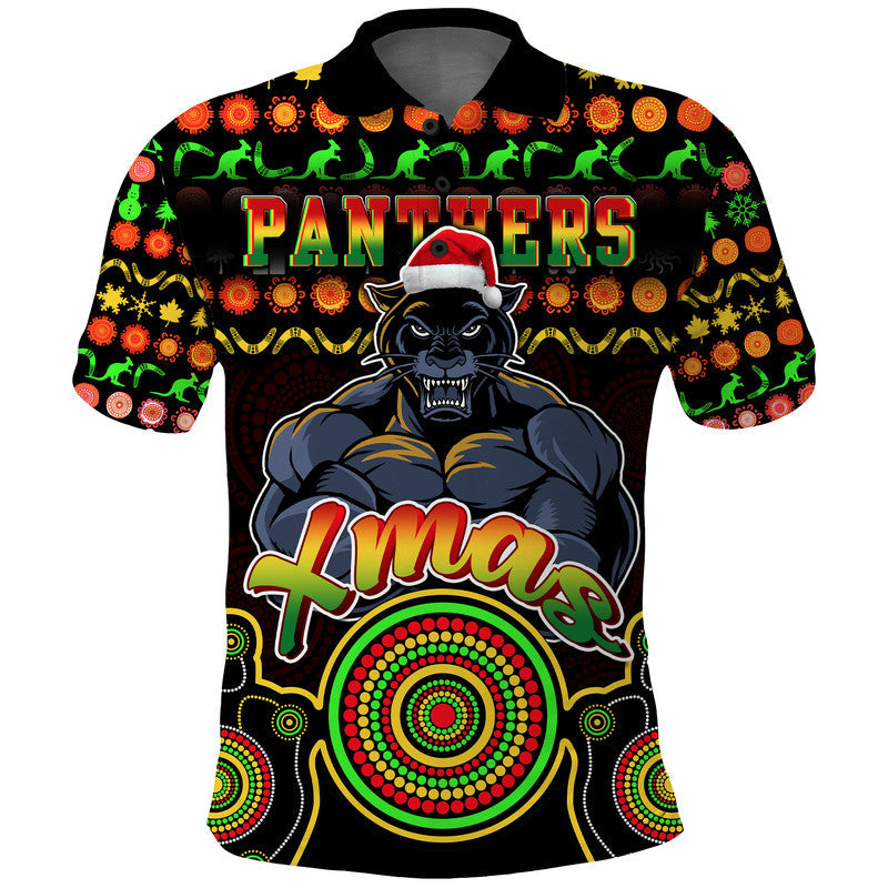 Custom Personalised Panthers Christmas Vibe With Aboriginal Dot Panting Style Polo Shirt LT9 - Vibe Hoodie Shop