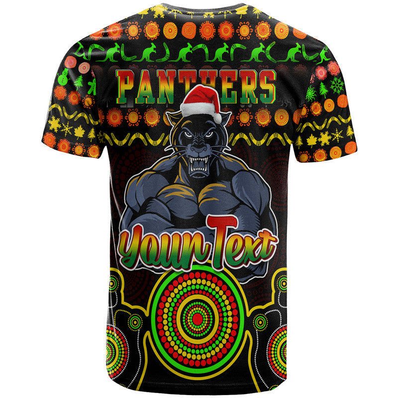 Custom Personalised Panthers Christmas Vibe With Aboriginal Dot Panting Style T Shirt LT9 - Vibe Hoodie Shop