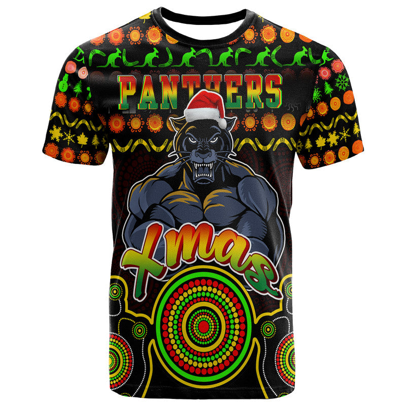 Panthers Christmas Vibe With Aboriginal Dot Panting Style T Shirt LT9 - Vibe Hoodie Shop