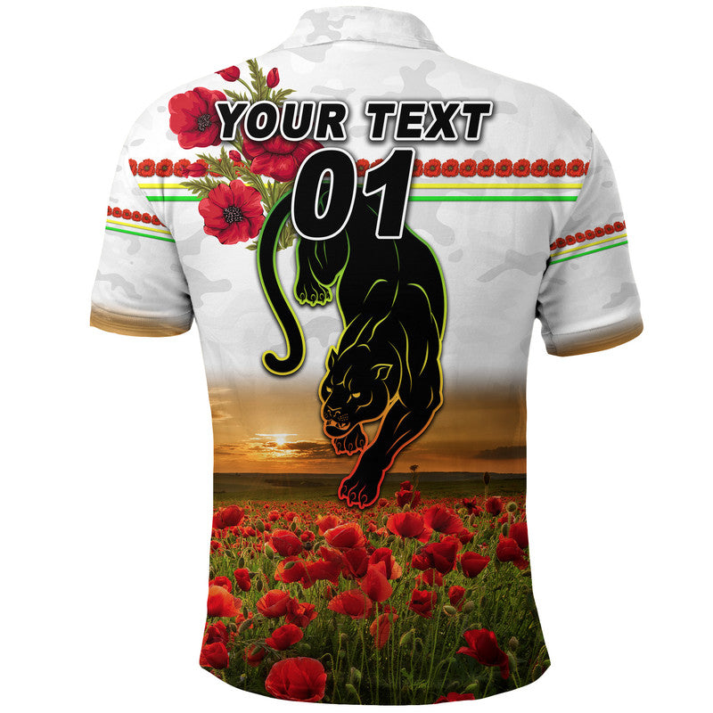 (Custom Personalised) Penrith Panthers ANZAC 2022 Hawaiian Shirt Poppy Flowers Vibes - White - Vibe Hoodie Shop