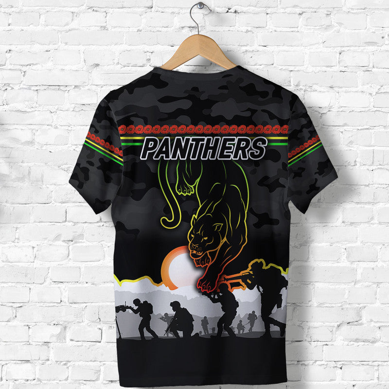 Penrith Panthers ANZAC 2022 T shirt Simple Style - Black - Vibe Hoodie Shop