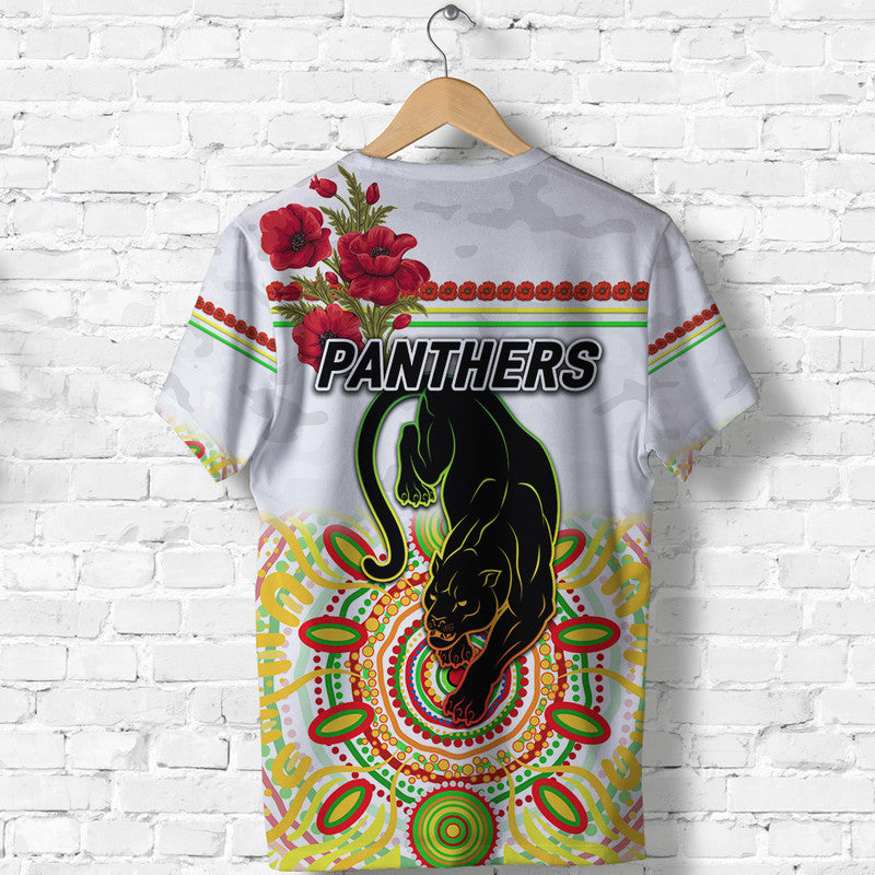 Penrith Panthers ANZAC 2022 T shirt Indigenous Vibes - White - Vibe Hoodie Shop