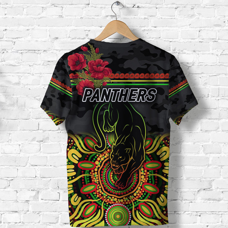 Penrith Panthers ANZAC 2022 T shirt Indigenous Vibes - Black - Vibe Hoodie Shop