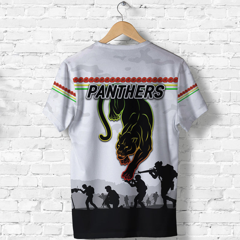 Penrith Panthers ANZAC 2022 T shirt Simple Style - White - Vibe Hoodie Shop