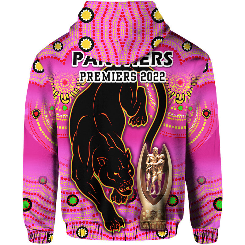 Penrith Panthers Rugby Zip Up And Pullover Hoodie Pink Crouching Panther Premiers 2022 LT9 - Vibe Hoodie Shop