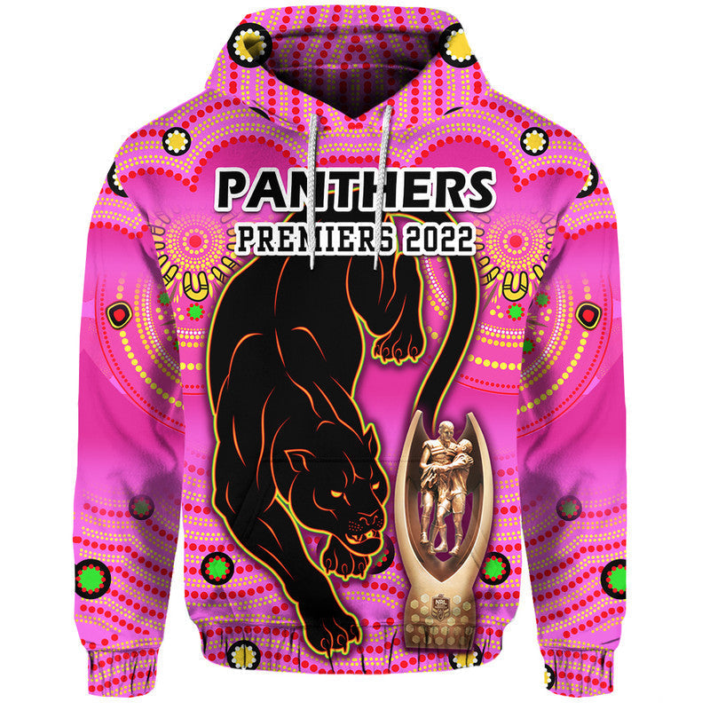 Penrith Panthers Rugby Zip Up And Pullover Hoodie Pink Crouching Panther Premiers 2022 LT9 - Vibe Hoodie Shop