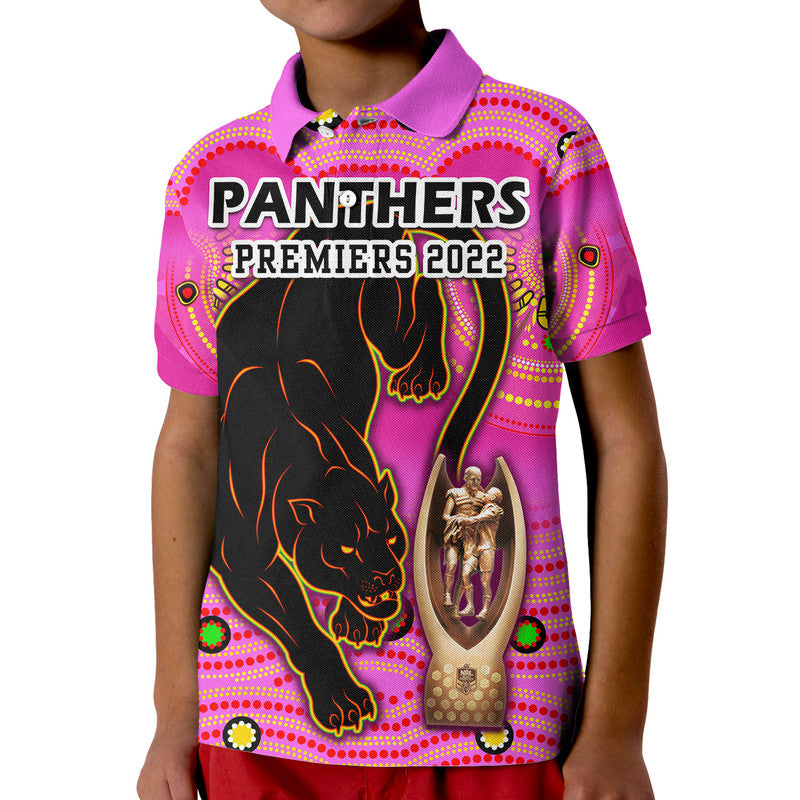 Penrith Panthers Rugby Polo Shirt Pink Crouching Panther Premiers 2022 LT9 - Vibe Hoodie Shop