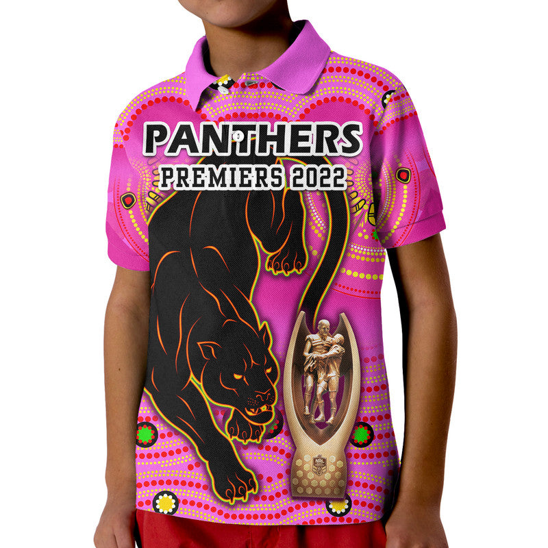 (Custom Personalised) Penrith Panthers Rugby Polo Shirt Pink Crouching Panther Premiers 2022 LT9 - Vibe Hoodie Shop