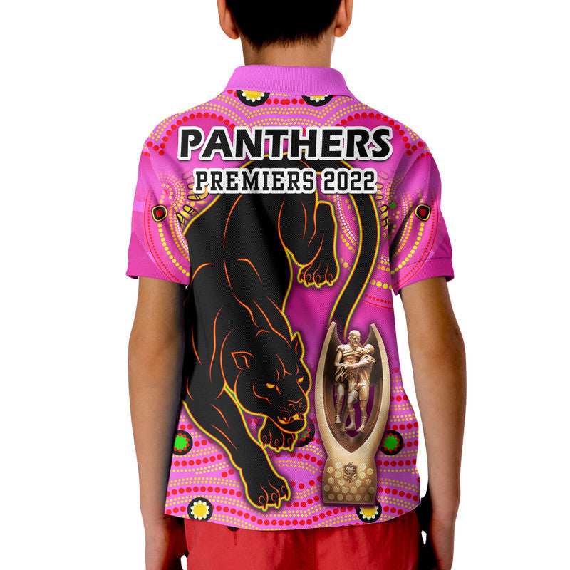 Penrith Panthers Rugby Polo Shirt Pink Crouching Panther Premiers 2022 LT9 - Vibe Hoodie Shop