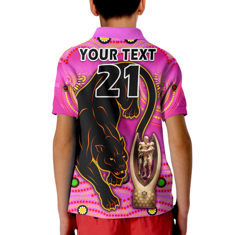 (Custom Personalised) Penrith Panthers Rugby Polo Shirt Pink Crouching Panther Premiers 2022 LT9 - Vibe Hoodie Shop