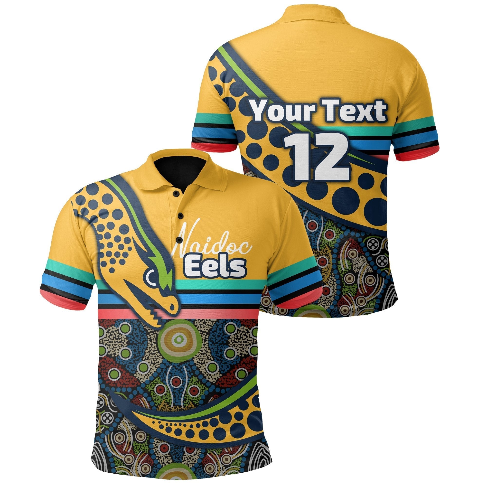 (Custom Personalised) Eels Rugby NAIDOC Week Polo Shirt Indigenous Sport Style - Vibe Hoodie Shop