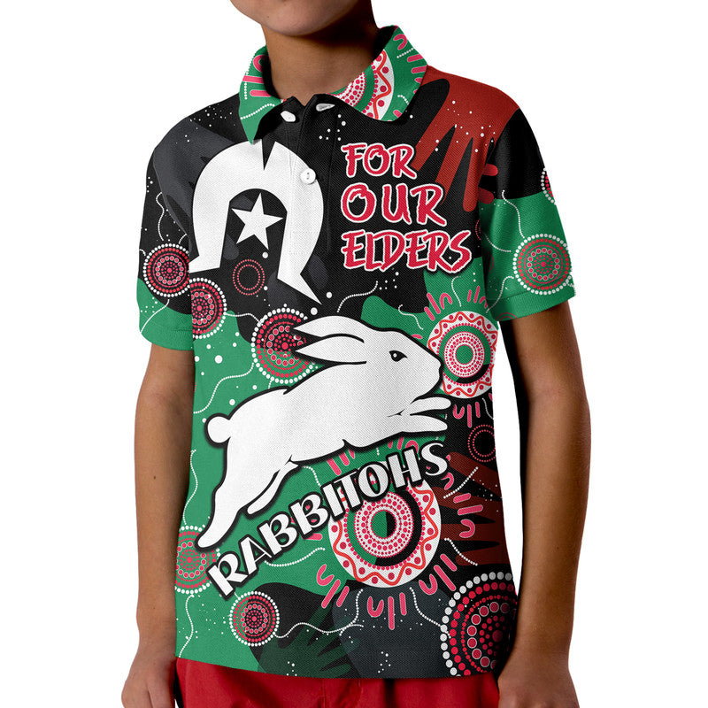 Rabbitohs Rugby NAIDOC 2023 Polo Shirt Torres Strait Aboriginal LT9 - Vibe Hoodie Shop