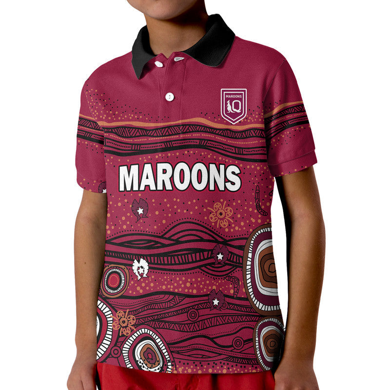 (Custom Personalised) QLD Maroons Rugby Polo Shirt Indigenous LT9 - Vibe Hoodie Shop