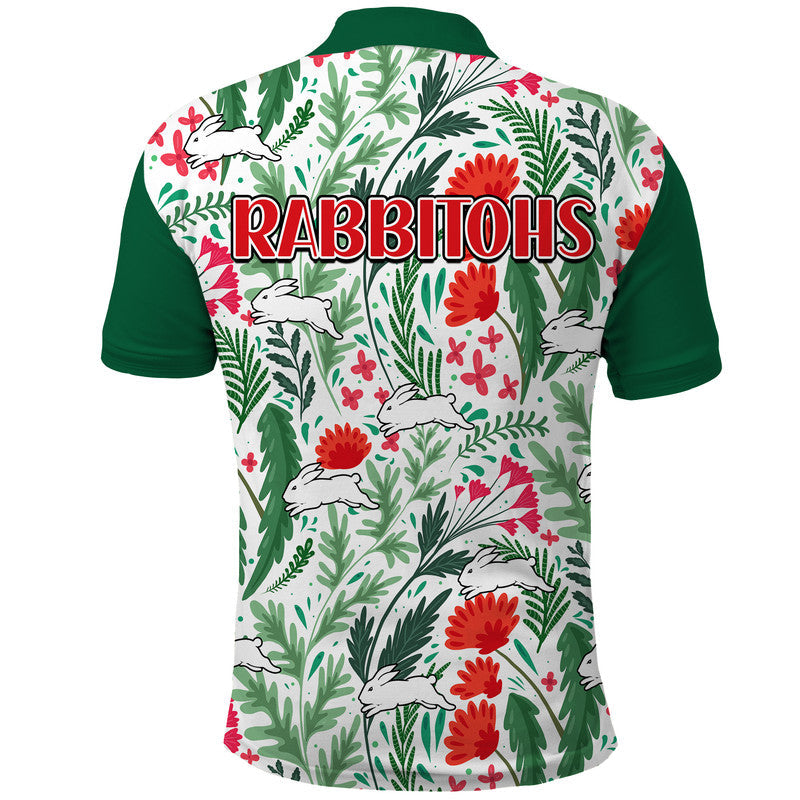 Rabbitohs Poppy Flowers Field Polo Shirt LT9 - Vibe Hoodie Shop