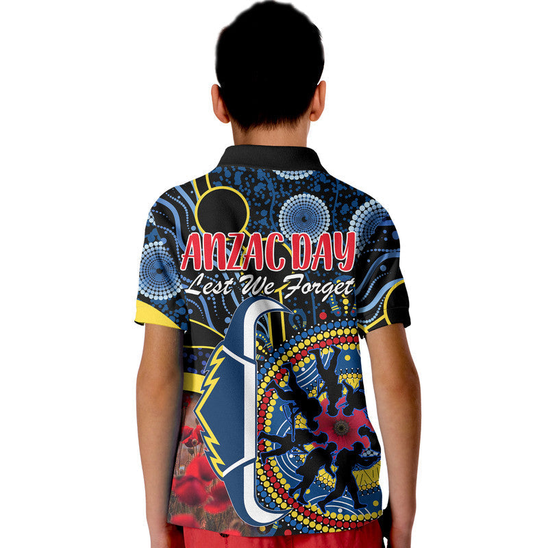 Cowboys Rugby ANZAC Polo Shirt Aboriginal Military and Poppy Flowers LT9 - Vibe Hoodie Shop