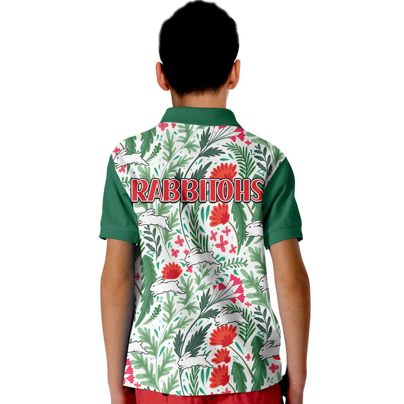 Rabbitohs Poppy Flowers Field Polo Shirt LT9 - Vibe Hoodie Shop