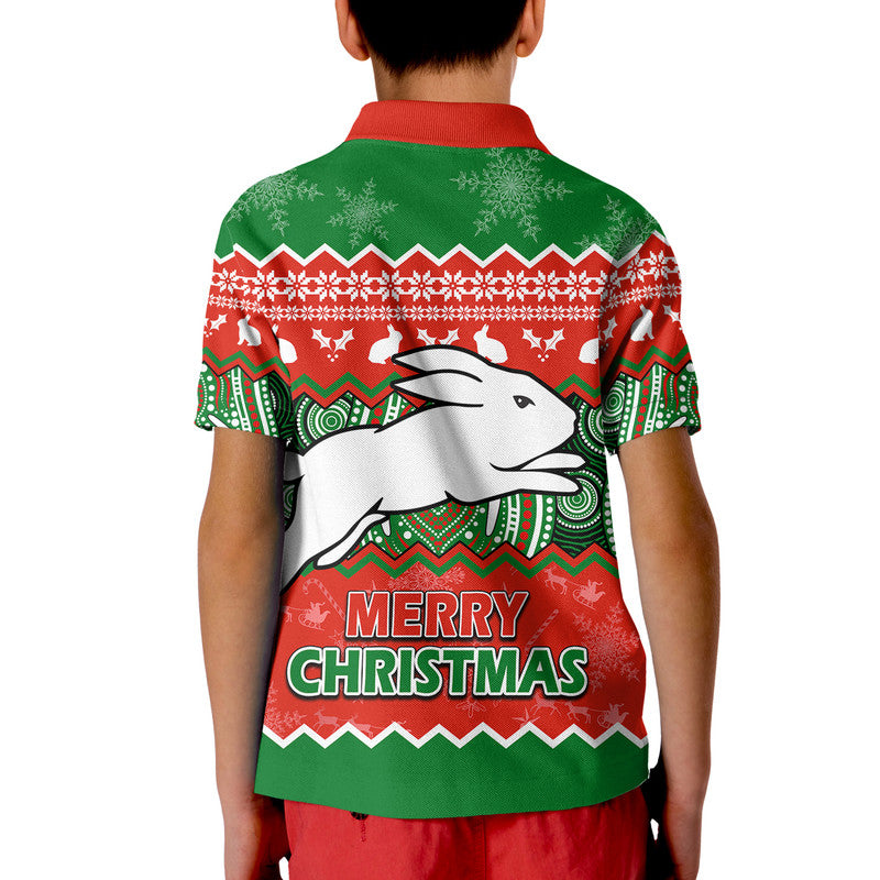 South Sydney Rabbitohs Aboriginal Christmas Vibe Polo Shirt LT9 - Vibe Hoodie Shop