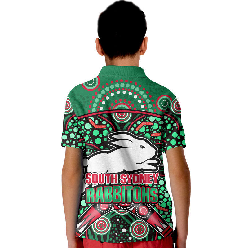 South Sydney Indigenous Rabbitohs Dot Art Style Polo Shirt LT9 - Vibe Hoodie Shop