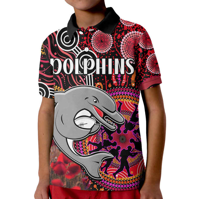 dolphins-rugby-anzac-kid-polo-shirt-aboriginal-military-and-poppy-flowers