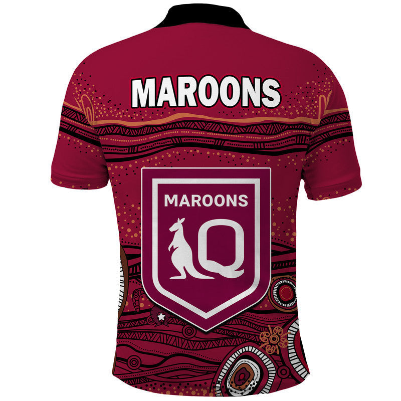 QLD Maroons Rugby Polo Shirt Indigenous LT9 - Vibe Hoodie Shop