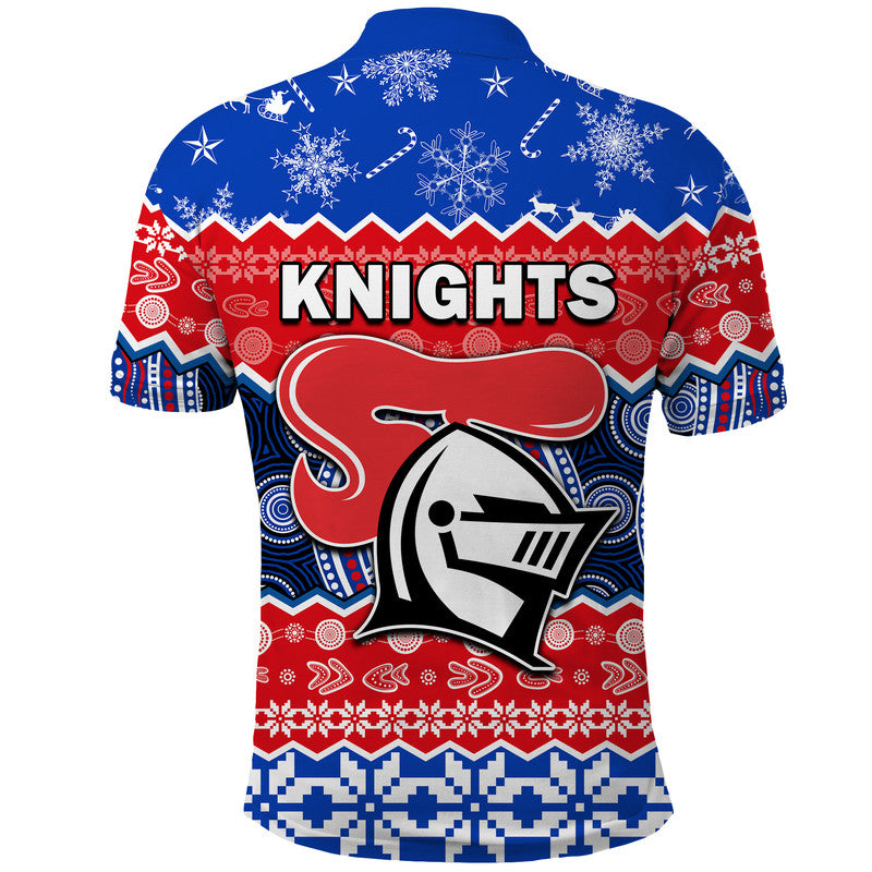 Knights Aboriginal Rugby Novocastrians Christmas Vibe Polo Shirt LT9 - Vibe Hoodie Shop