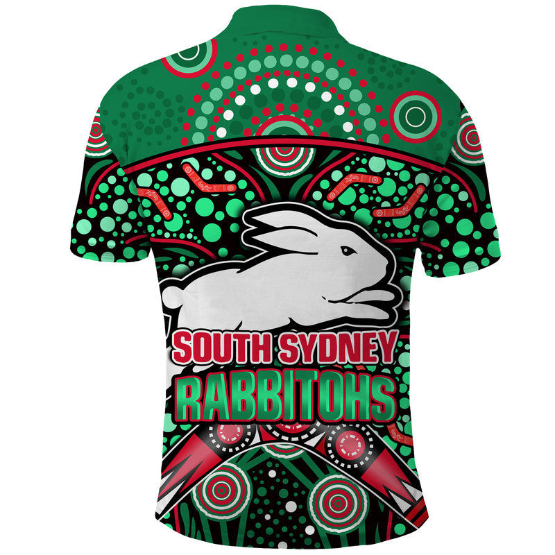 South Sydney Indigenous Rabbitohs Dot Art Style Polo Shirt LT9 - Vibe Hoodie Shop