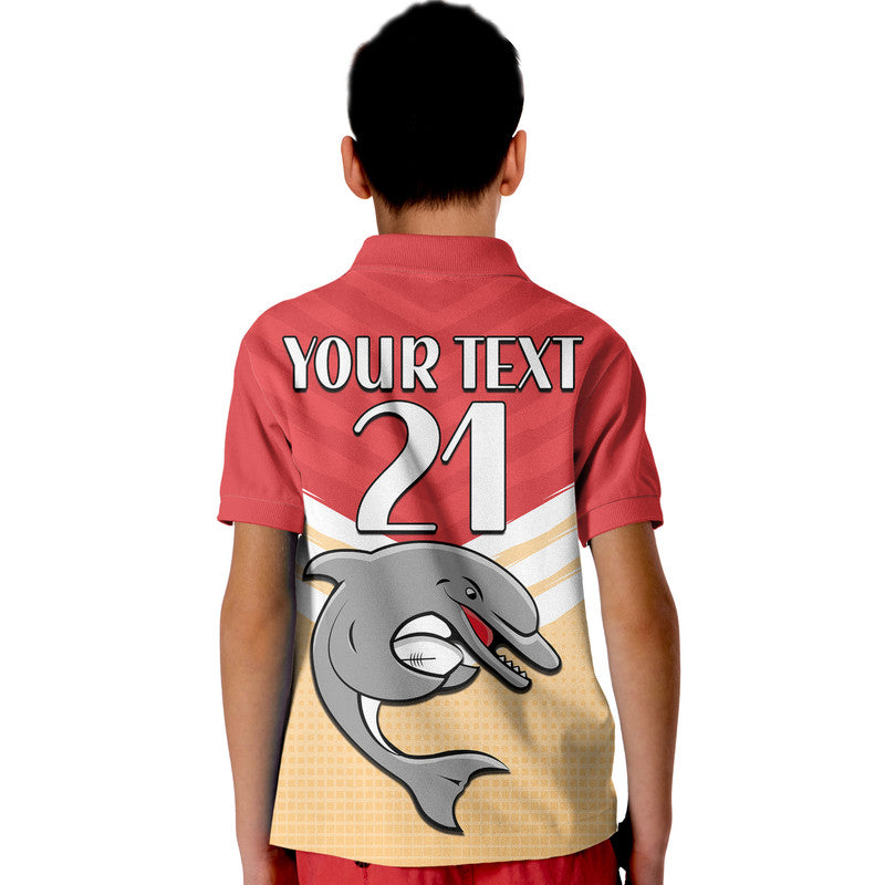 custom-text-and-number-redcliffe-dolphins-rugby-kid-polo-shirt-simple-style